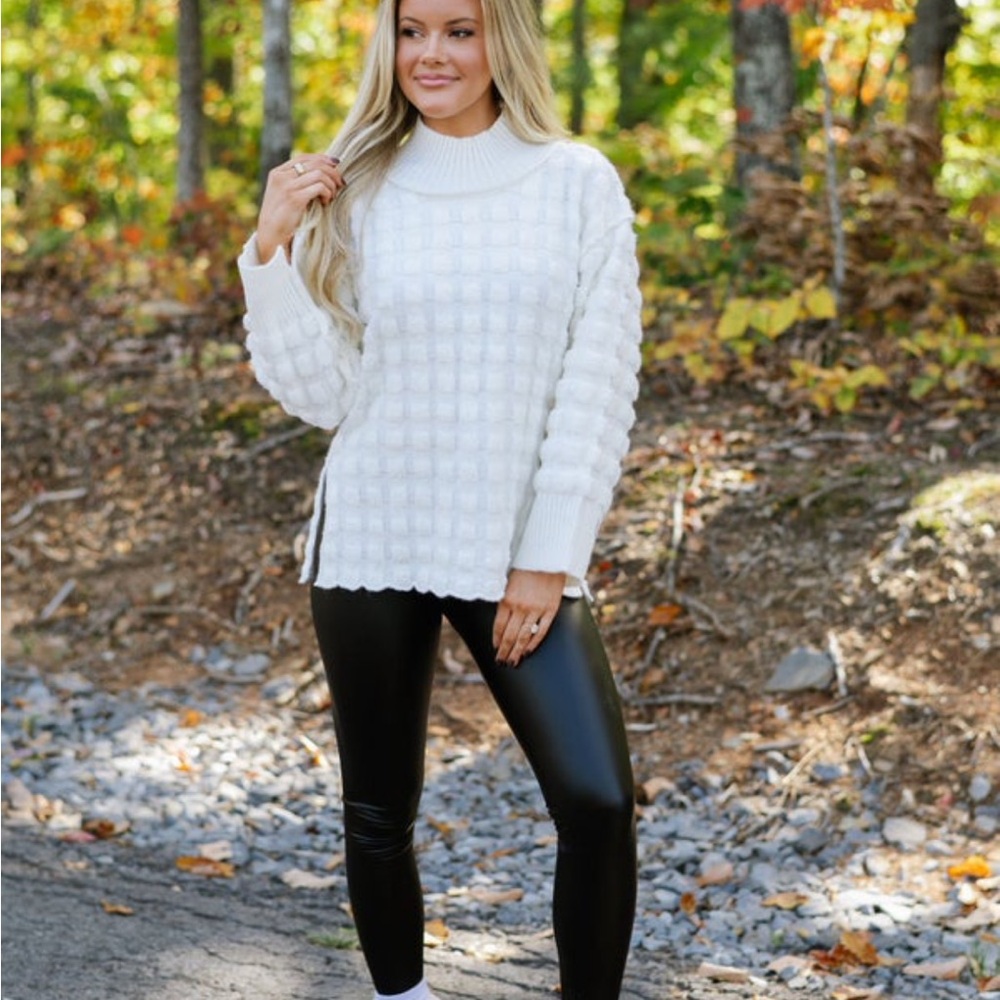 NWT White Textured Sweater